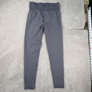 Peachy Bunz Women's Gray Scrunch / Ribbed Details Leggings Size Medium